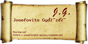 Josefovits Győző névjegykártya